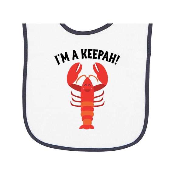 Inktastic Lobster Funny Im a Keepah Baby Terry Cloth Bib