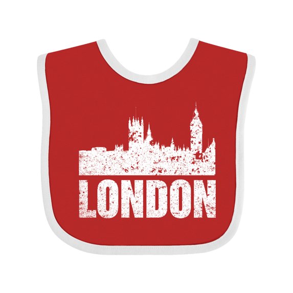 Inktastic London England City Skyline with Grunge Boys or Girls Baby Bib