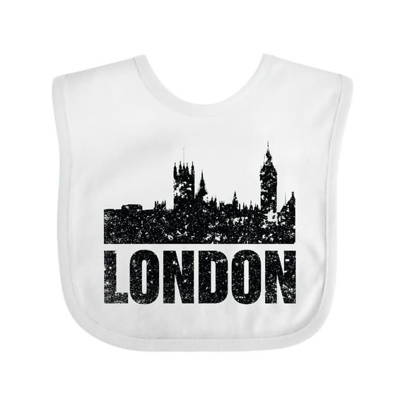 Inktastic London England City Skyline with Grunge Boys or Girls Baby Bib