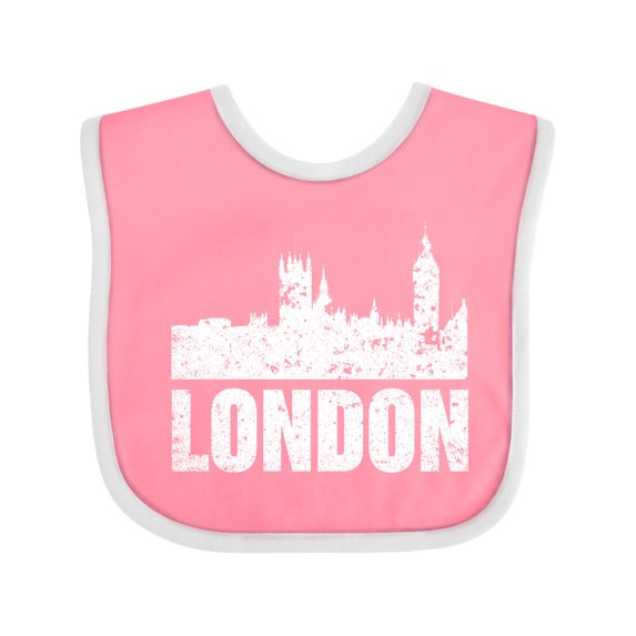 Inktastic London England City Skyline with Grunge Boys or Girls Baby Bib