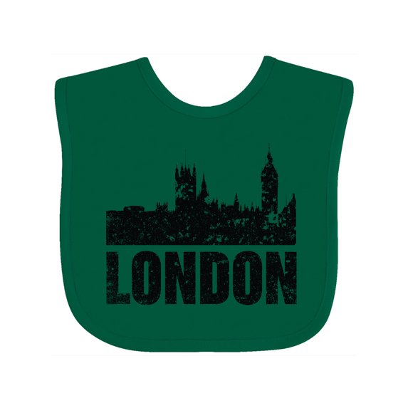 Inktastic London England City Skyline with Grunge Boys or Girls Baby Bib