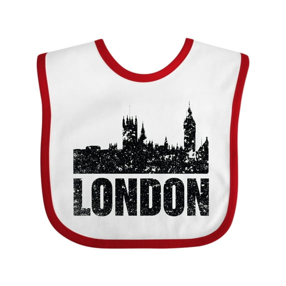 Inktastic London England City Skyline with Grunge Boys or Girls Baby Bib