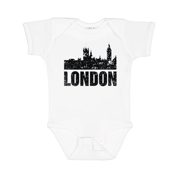 Inktastic London England City Skyline with Grunge Boys or Girls Baby Bodysuit