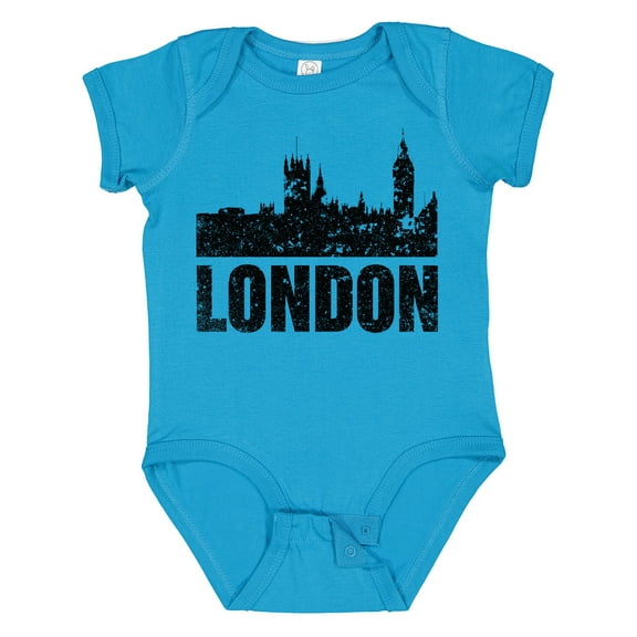 Inktastic London England City Skyline with Grunge Boys or Girls Baby Bodysuit