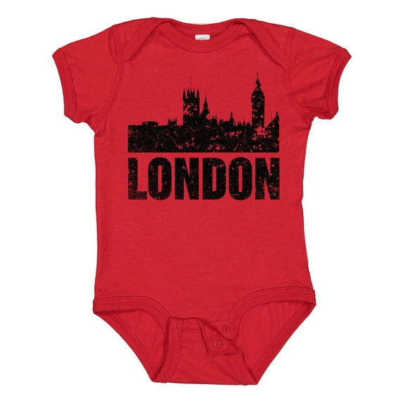 Inktastic London England City Skyline with Grunge Boys or Girls Baby Bodysuit