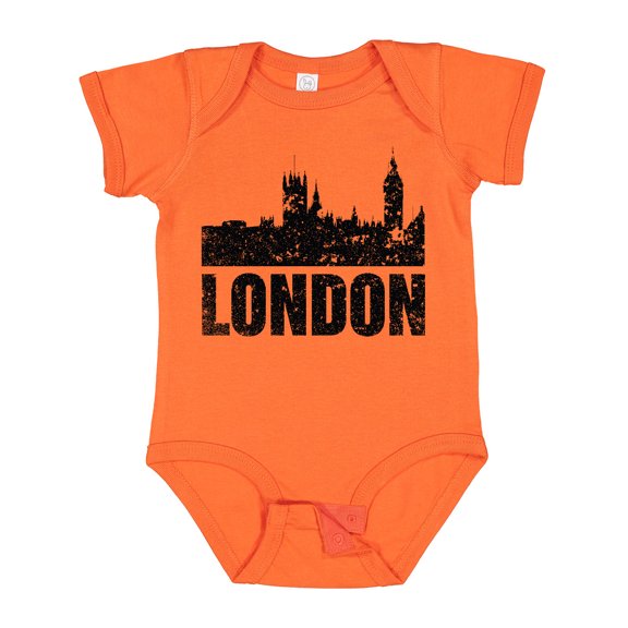 Inktastic London England City Skyline with Grunge Boys or Girls Baby Bodysuit