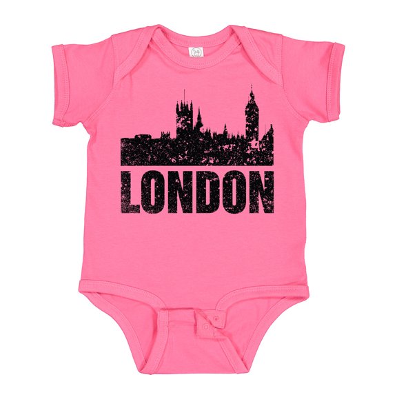 Inktastic London England City Skyline with Grunge Boys or Girls Baby Bodysuit