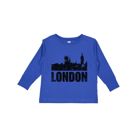 Inktastic London England City Skyline with Grunge Boys or Girls Long Sleeve Toddler T-Shirt