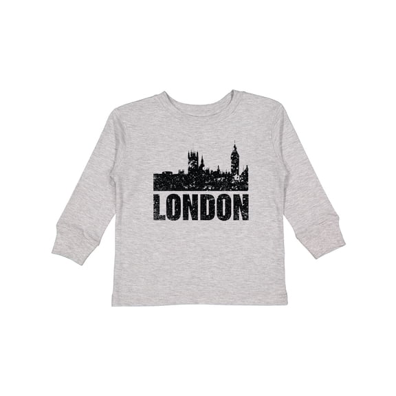 Inktastic London England City Skyline with Grunge Boys or Girls Long Sleeve Toddler T-Shirt
