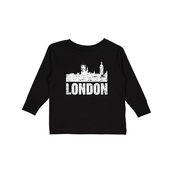 Inktastic London England City Skyline with Grunge Boys or Girls Long Sleeve Toddler T-Shirt
