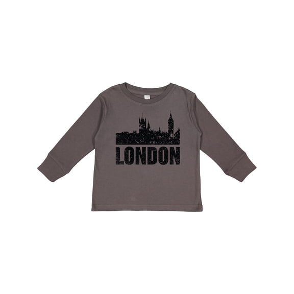 Inktastic London England City Skyline with Grunge Boys or Girls Long Sleeve Toddler T-Shirt
