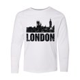 thumbnail image 1 of Inktastic London England City Skyline with Grunge Long Sleeve Youth T-Shirt, 1 of 5