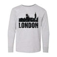 thumbnail image 1 of Inktastic London England City Skyline with Grunge Long Sleeve Youth T-Shirt, 1 of 5