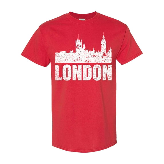 Inktastic London England City Skyline with Grunge T-Shirt
