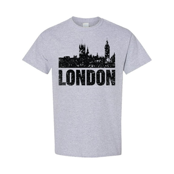 Inktastic London England City Skyline with Grunge T-Shirt