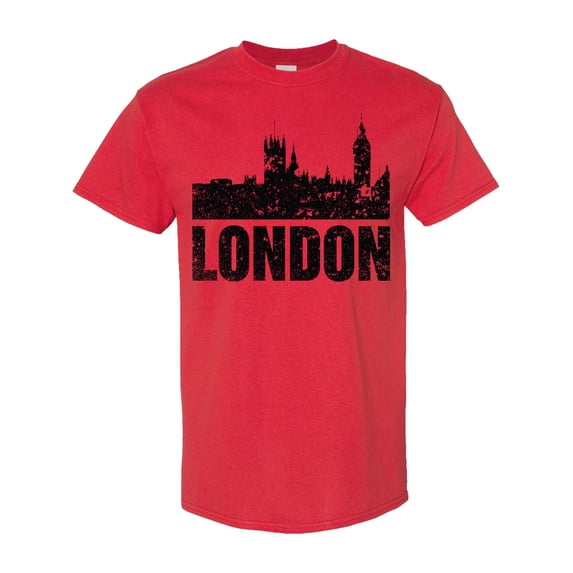 Inktastic London England City Skyline with Grunge T-Shirt