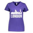 thumbnail image 1 of Inktastic London England City Skyline with Grunge Women's V-Neck T-Shirt, 1 of 5