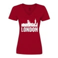 thumbnail image 1 of Inktastic London England City Skyline with Grunge Women's V-Neck T-Shirt, 1 of 5
