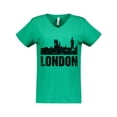 thumbnail image 1 of Inktastic London England City Skyline with Grunge Women's V-Neck T-Shirt, 1 of 5