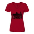 thumbnail image 1 of Inktastic London England City Skyline with Grunge Women's V-Neck T-Shirt, 1 of 5