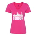 thumbnail image 1 of Inktastic London England City Skyline with Grunge Women's V-Neck T-Shirt, 1 of 5