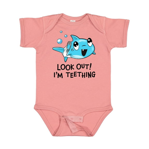Inktastic Look Out I'm Teething Cute Shark Boys or Girls Baby Bodysuit