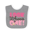 thumbnail image 1 of Inktastic Look Who is One Owl Girls Baby Bib, 1 of 4