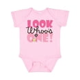 thumbnail image 1 of Inktastic Look Who is One Owl Girls Baby Bodysuit, 1 of 5