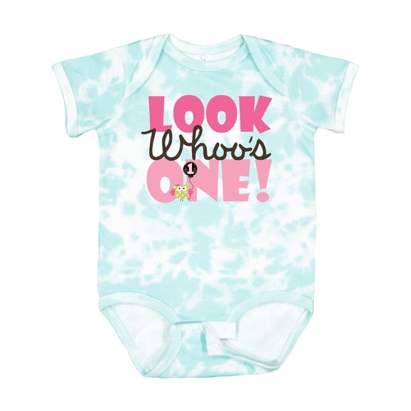 Inktastic Look Who is One Owl Girls Baby Bodysuit