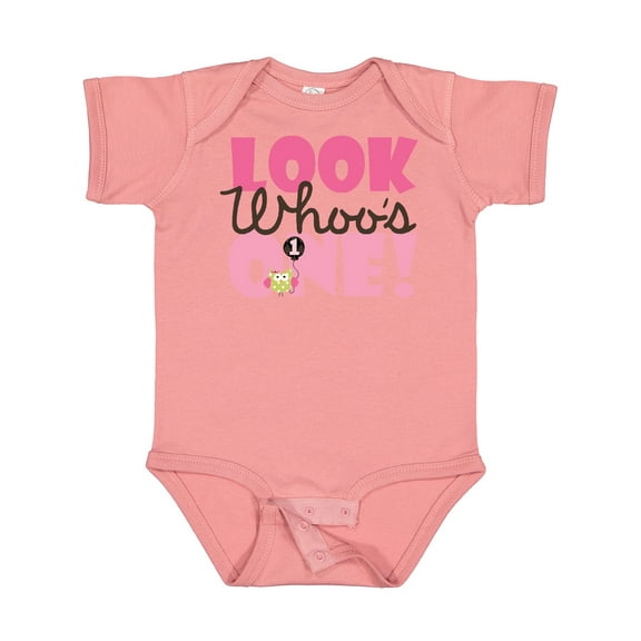 Inktastic Look Who is One Owl Girls Baby Bodysuit