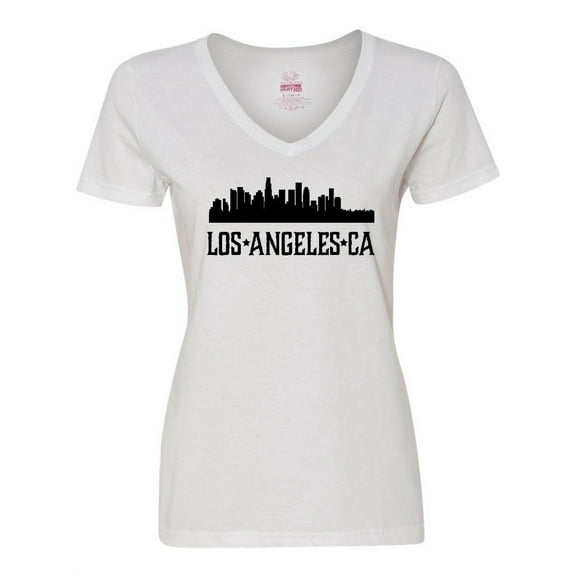 Inktastic Los Angeles California City Skyline Women's V-Neck T-Shirt