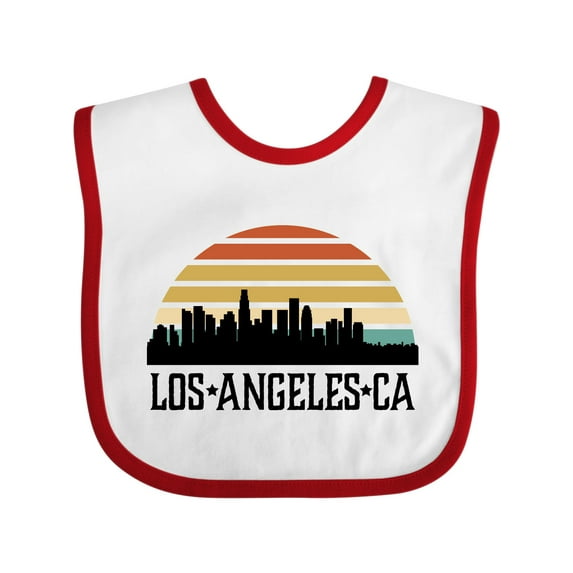 Inktastic Los Angeles California Skyline Retro Boys or Girls Baby Bib