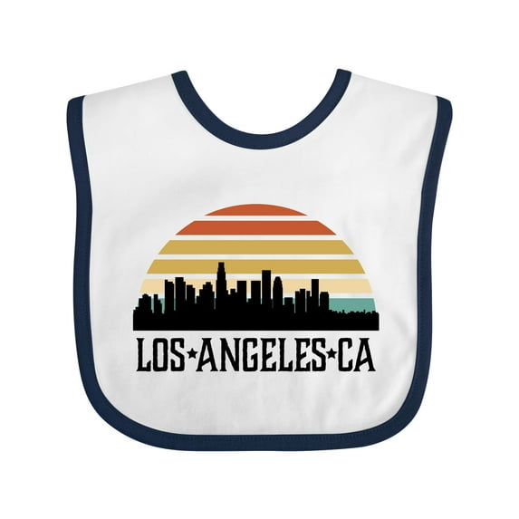 Inktastic Los Angeles California Skyline Retro Boys or Girls Baby Bib