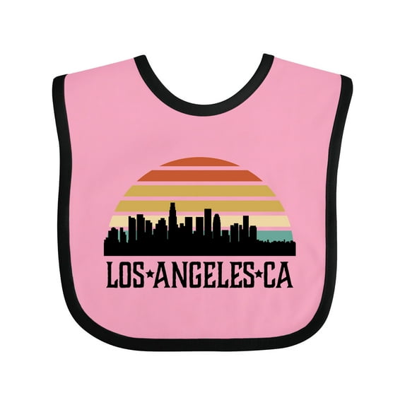 Inktastic Los Angeles California Skyline Retro Boys or Girls Baby Bib
