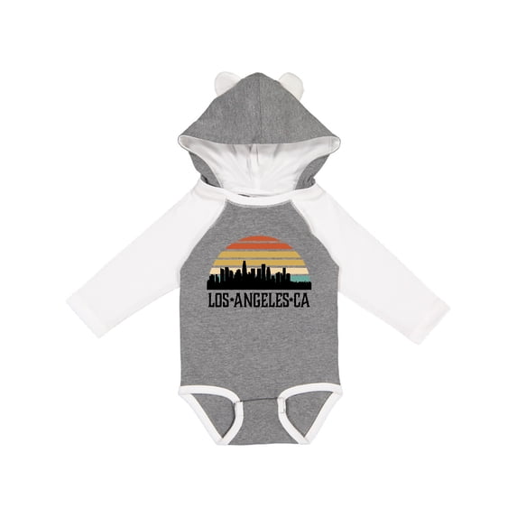 Inktastic Los Angeles California Skyline Retro Boys or Girls Long Sleeve Baby Bodysuit