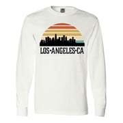 Inktastic Los Angeles California Skyline Retro Long Sleeve T-Shirt