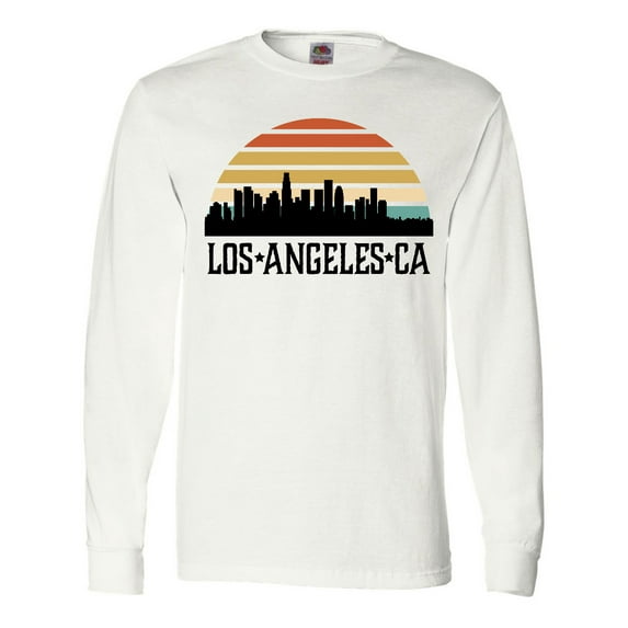 Inktastic Los Angeles California Skyline Retro Long Sleeve T-Shirt