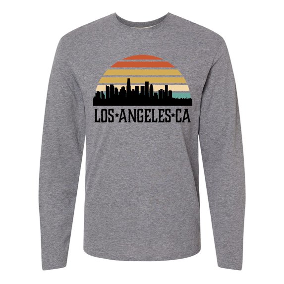 Inktastic Los Angeles California Skyline Retro Long Sleeve T-Shirt