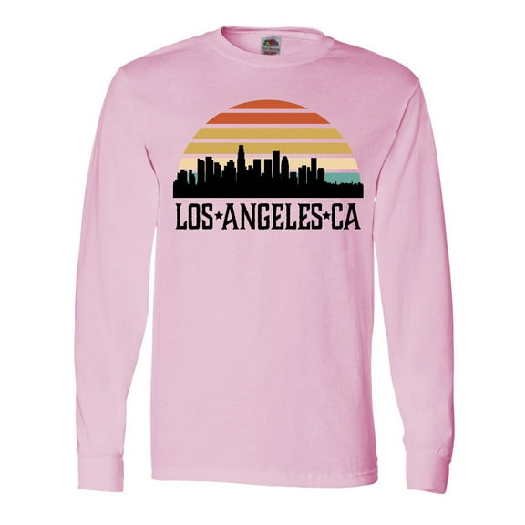 Inktastic Los Angeles California Skyline Retro Long Sleeve T-Shirt