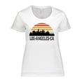 thumbnail image 1 of Inktastic Los Angeles California Skyline Retro Women's Plus Size T-Shirt, 1 of 5