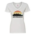 thumbnail image 1 of Inktastic Los Angeles California Skyline Retro Women's V-Neck T-Shirt, 1 of 5