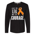 thumbnail image 1 of Inktastic Lost My Leg Not My Courage Limb Loss Awareness Orange Ribbon Long Sleeve T-Shirt, 1 of 5