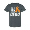 thumbnail image 1 of Inktastic Lost My Leg Not My Courage Limb Loss Awareness Orange Ribbon T-Shirt, 1 of 5