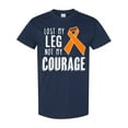thumbnail image 1 of Inktastic Lost My Leg Not My Courage Limb Loss Awareness Orange Ribbon T-Shirt, 1 of 5