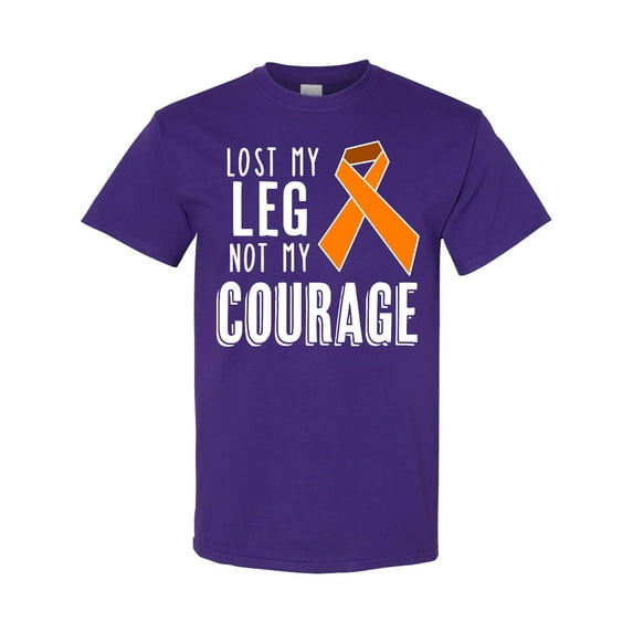 Inktastic Lost My Leg Not My Courage Limb Loss Awareness Orange Ribbon T-Shirt