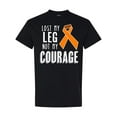thumbnail image 1 of Inktastic Lost My Leg Not My Courage Limb Loss Awareness Orange Ribbon T-Shirt, 1 of 5