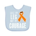 thumbnail image 1 of Inktastic Lost my Leg Not my Courage Limb Loss Awareness Orange Ribbon Boys or Girls Baby Bib, 1 of 4