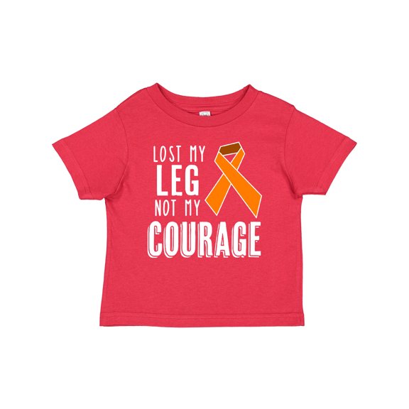 Inktastic Lost my Leg Not my Courage Limb Loss Awareness Orange Ribbon Boys or Girls Baby T-Shirt