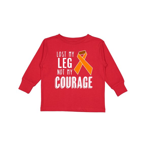 Inktastic Lost my Leg Not my Courage Limb Loss Awareness Orange Ribbon Boys or Girls Long Sleeve Toddler T-Shirt