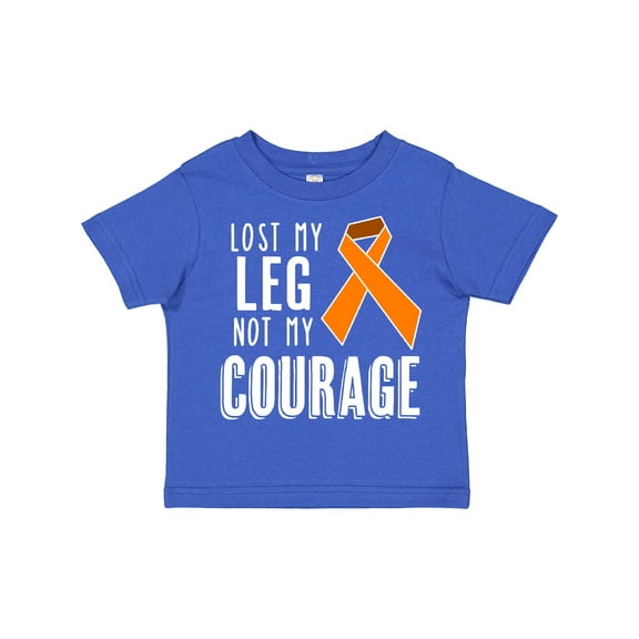 Inktastic Lost my Leg Not my Courage Limb Loss Awareness Orange Ribbon Boys or Girls Toddler T-Shirt